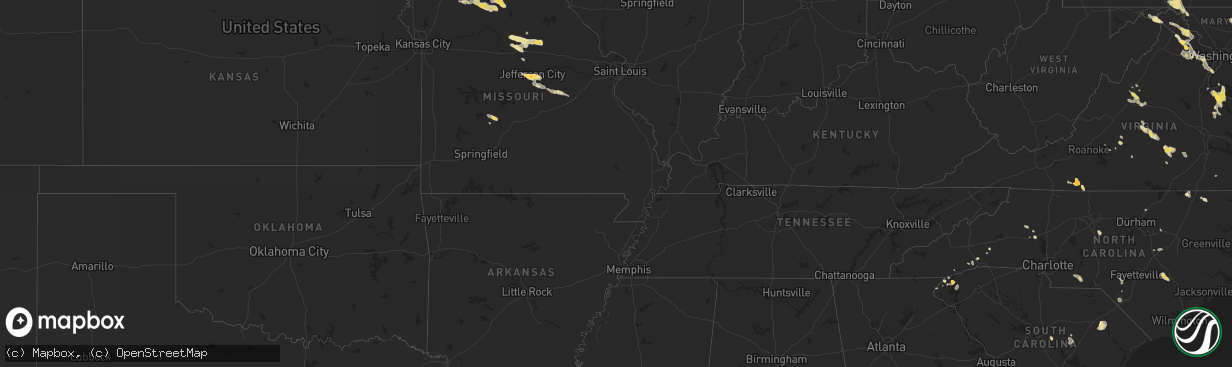 Hail map in Pennsylvania on June 12, 2011