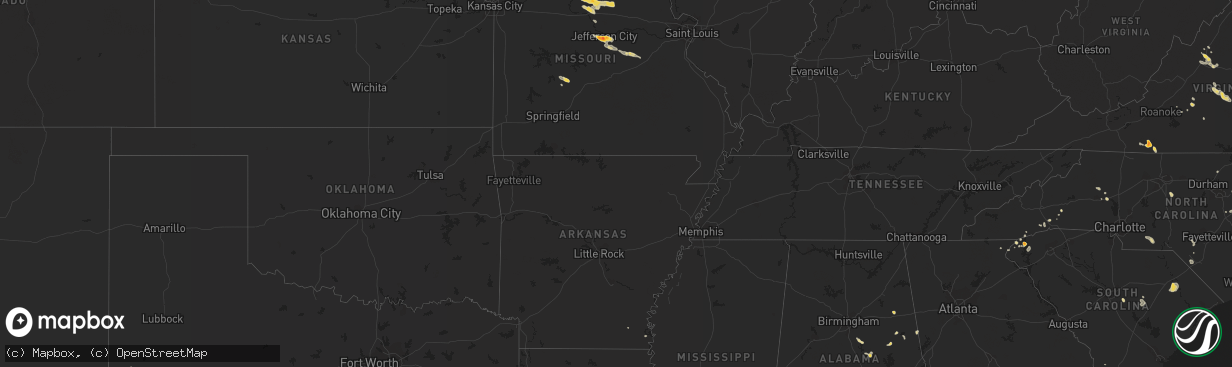 Hail map on June 12, 2011