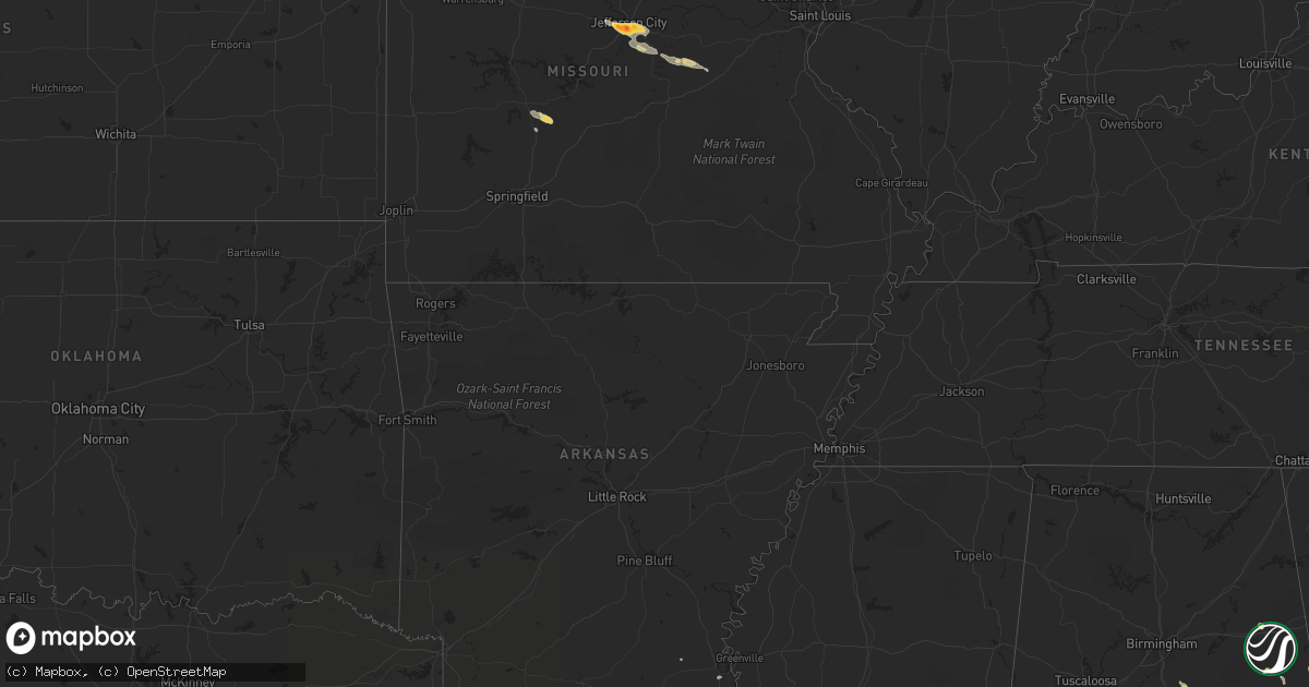 Hail map on June 12, 2011