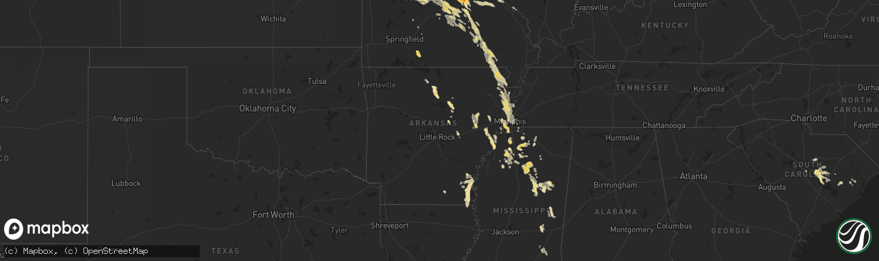 Hail map in Tennessee on June 13, 2011