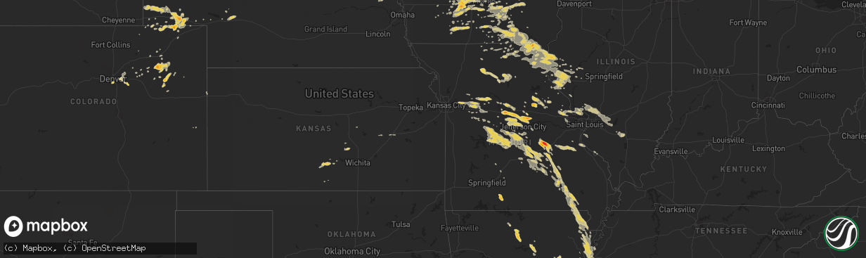 Hail map on June 13, 2011