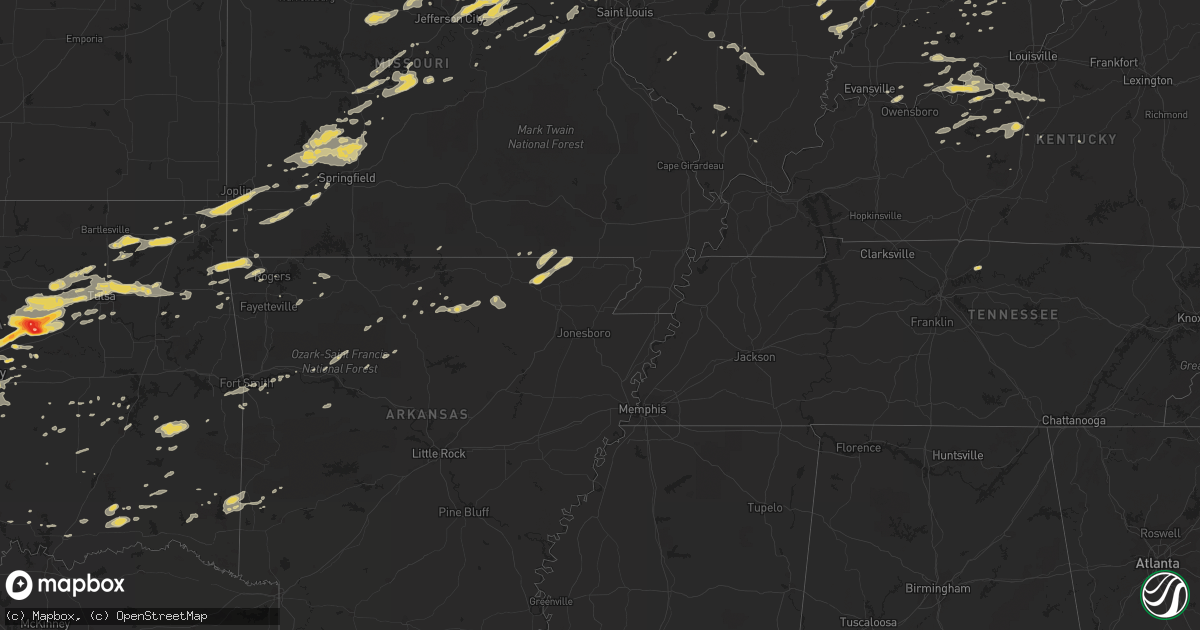 Hail map on June 14, 2011
