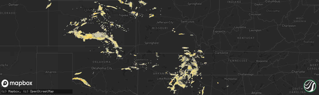 Hail map in Georgia on June 16, 2011