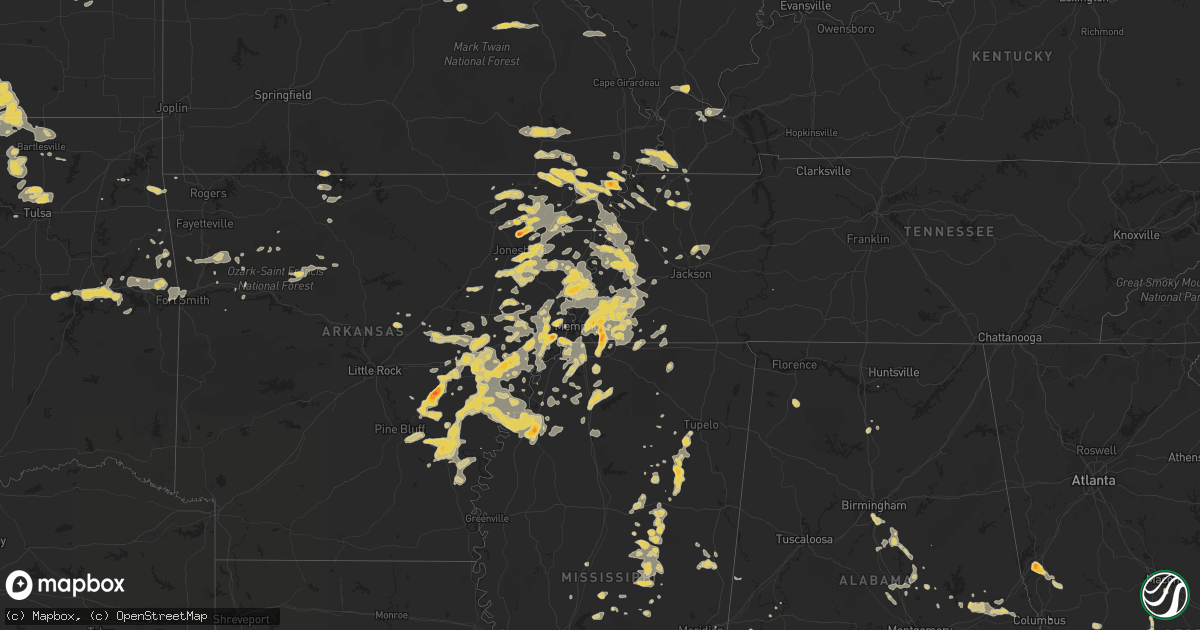 Hail map on June 16, 2011