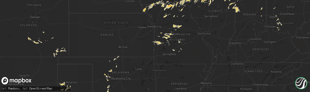 Hail map in Texas on June 16, 2012