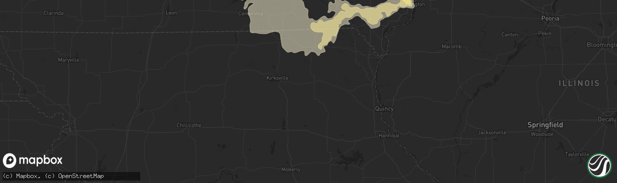 Hail map in Whiteland, IN on June 19, 2011