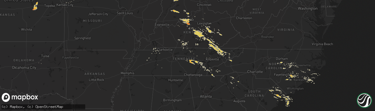 Hail map on June 19, 2011