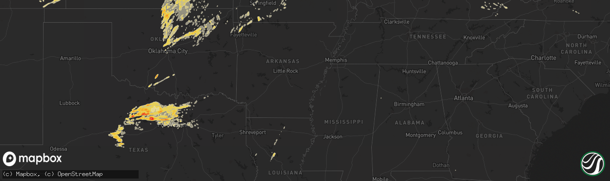 Hail map on June 20, 2011