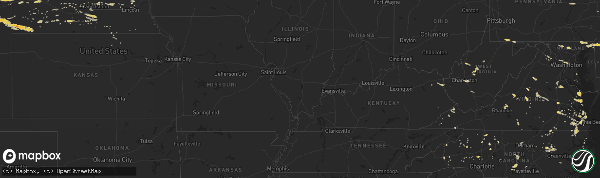 Hail map on June 22, 2012