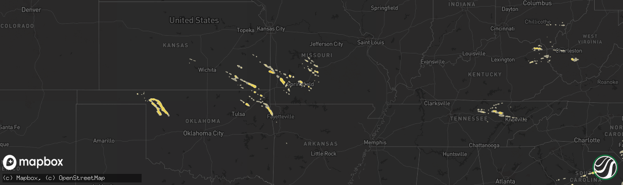 Hail map on June 23, 2011