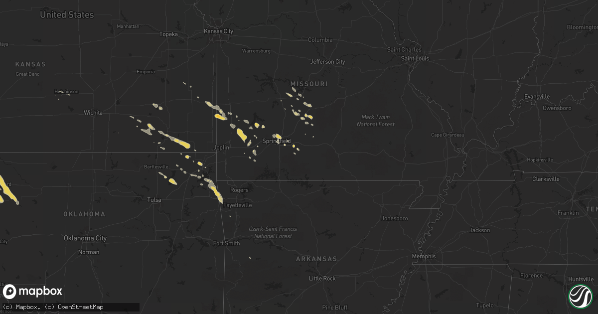 Hail map on June 23, 2011