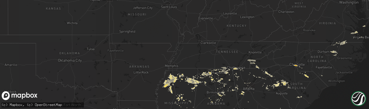 Hail map in Georgia on June 24, 2011