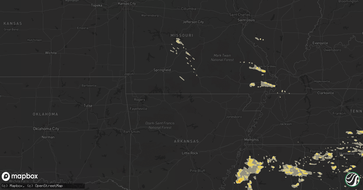 Hail map on June 24, 2011