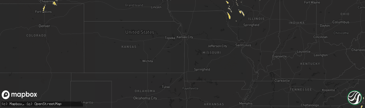 Hail map on June 24, 2012