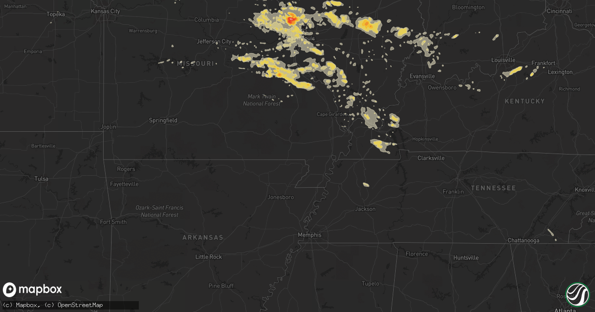 Hail map on June 25, 2011