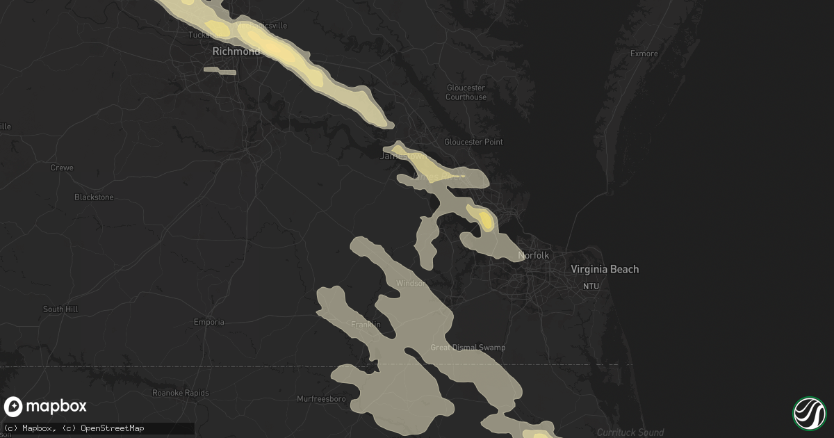 Hail map in Mechanicsville, VA on June 25, 2012