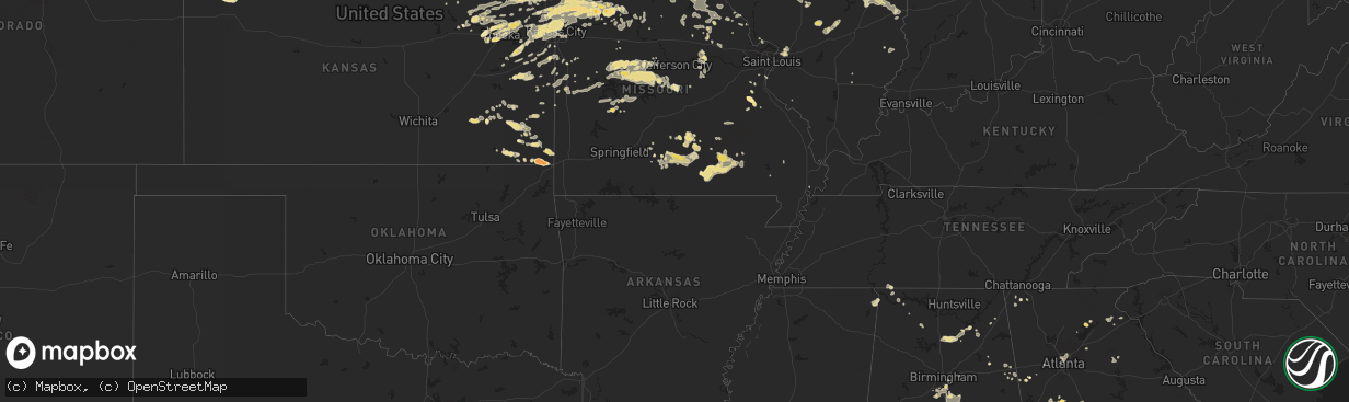 Hail map in Georgia on June 26, 2011