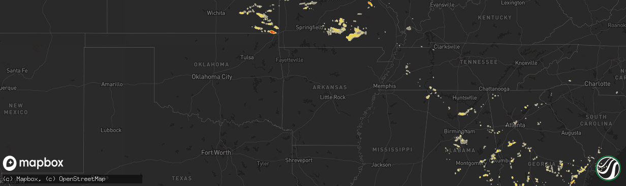 Hail map on June 26, 2011