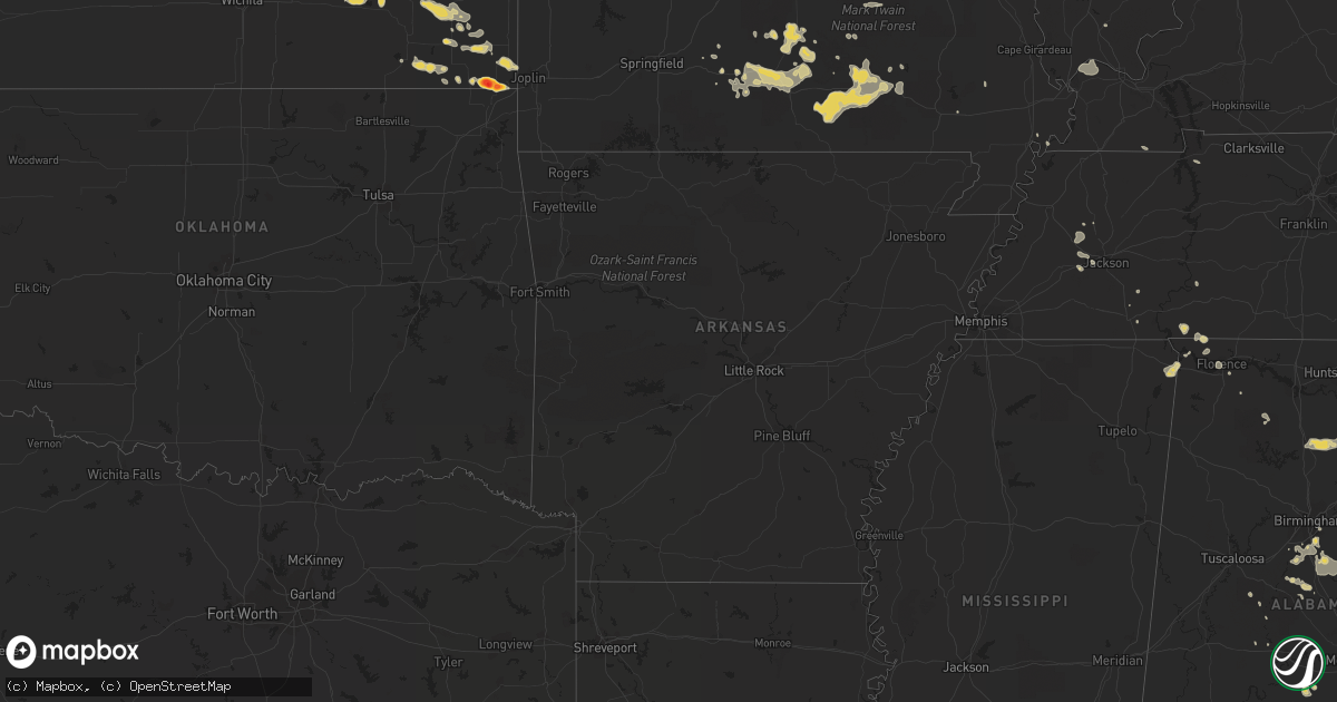 Hail map on June 26, 2011