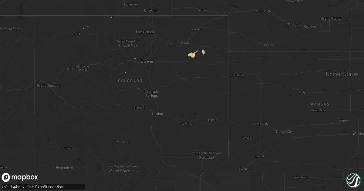 Hail map on June 27, 2012