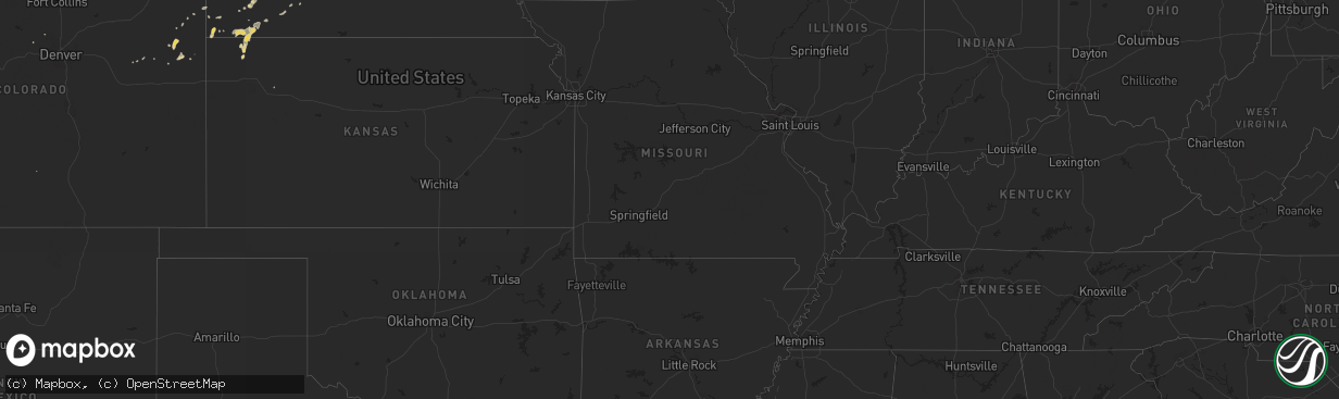 Hail map on June 28, 2012