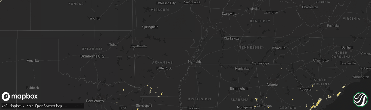 Hail map on July 1, 2011