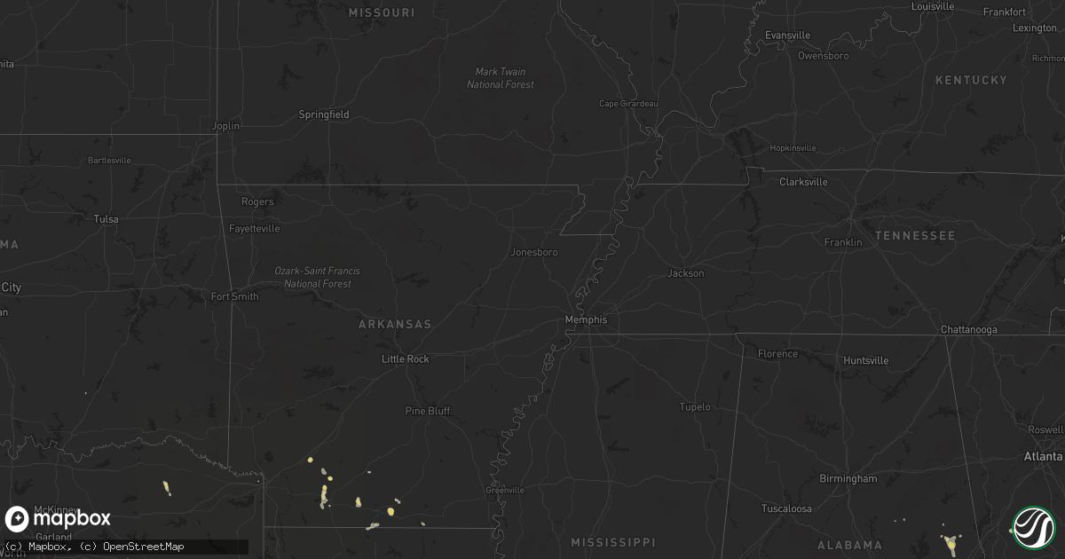 Hail map on July 1, 2011
