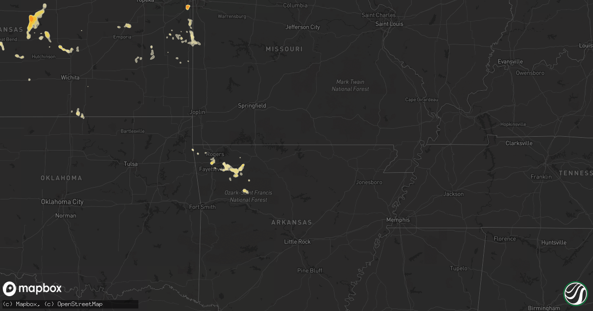 Hail map in Florida on July 2, 2011