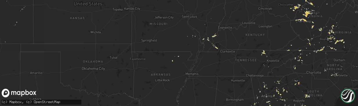 Hail map on July 3, 2012