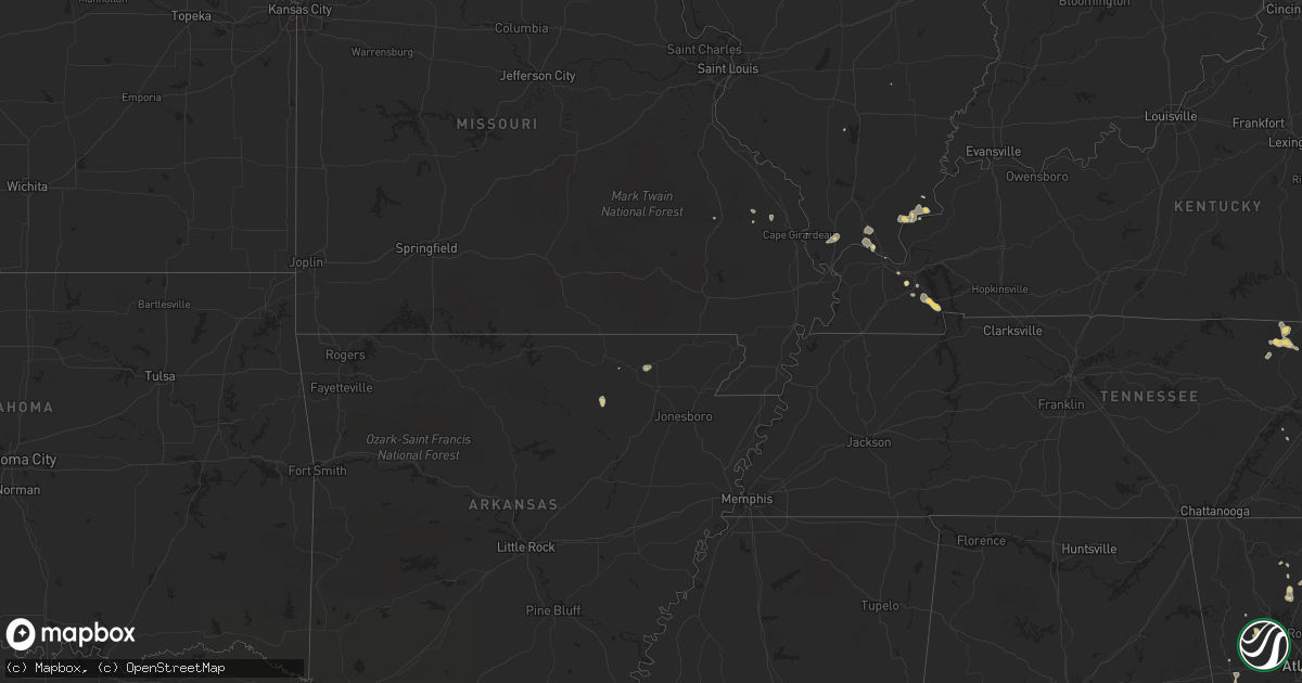 Hail map on July 3, 2012