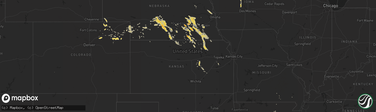 Hail map on July 5, 2011
