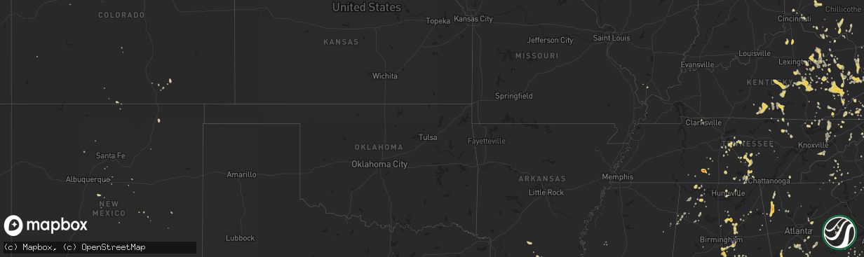 Hail map on July 5, 2012
