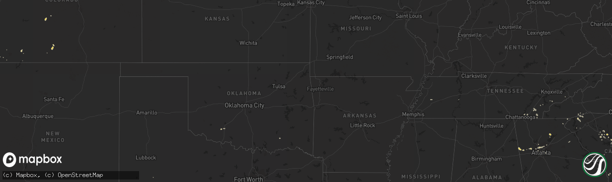 Hail map on July 10, 2012