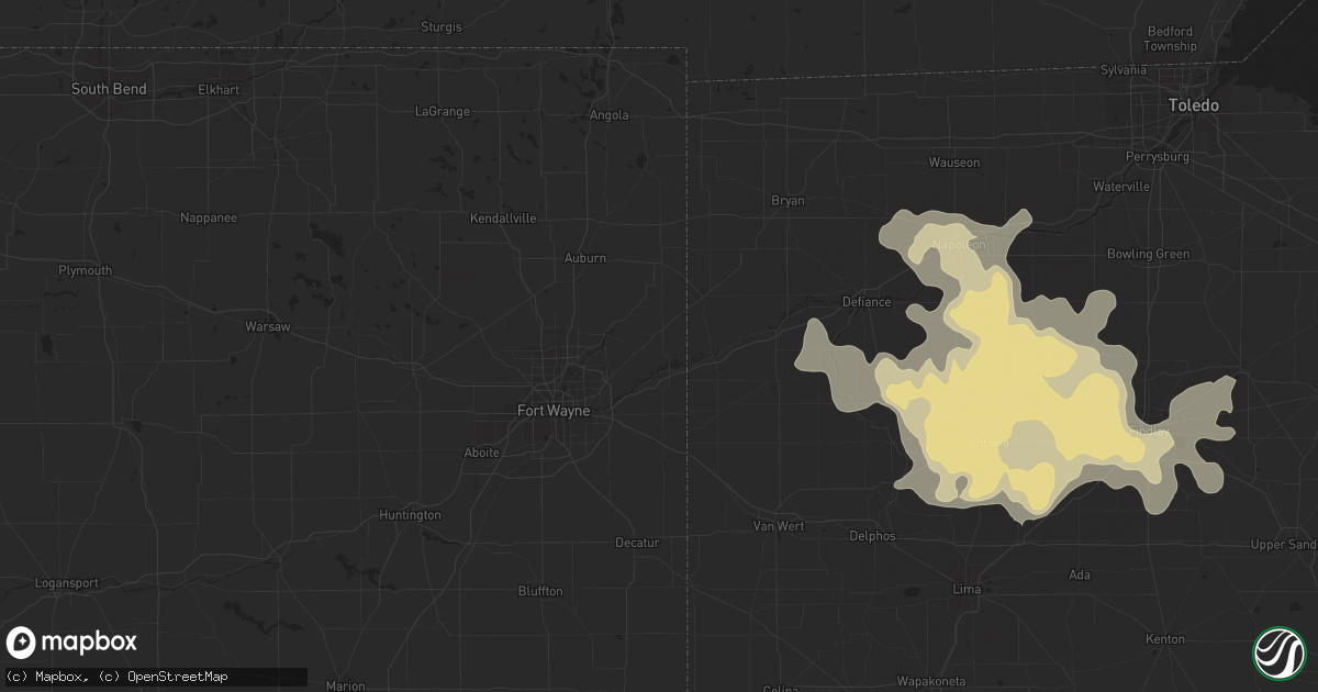 Hail map in Holland, MI on July 11, 2011