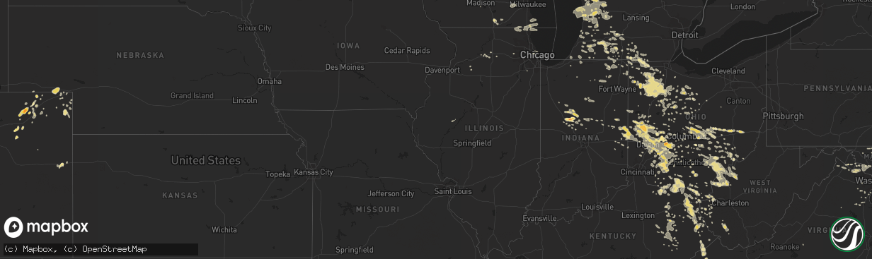 Hail map in Ohio on July 11, 2011