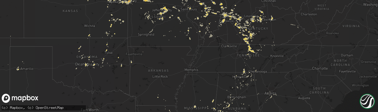 Hail map on July 12, 2011