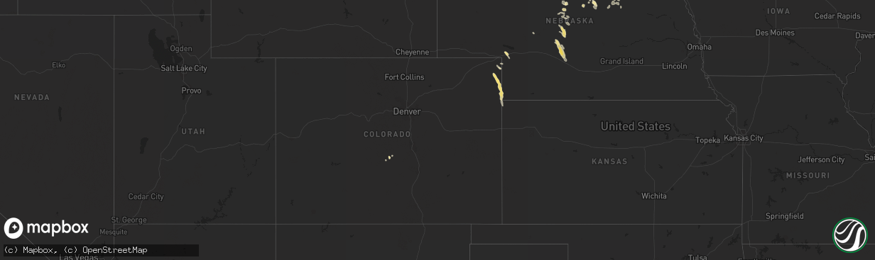 Hail map in Washington on July 12, 2012