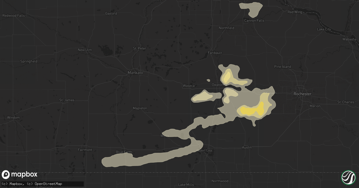 Hail map in Saint Paul, MN on July 13, 2012