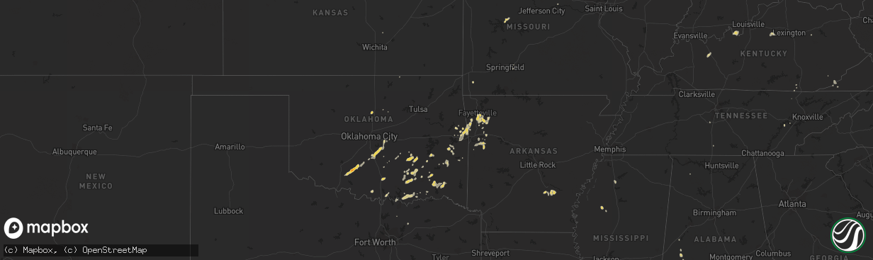 Hail map on July 14, 2012