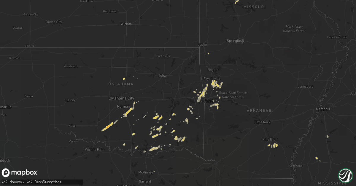 Hail map on July 14, 2012