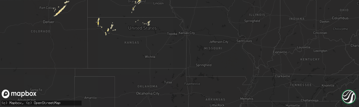 Hail map in Texas on July 15, 2011