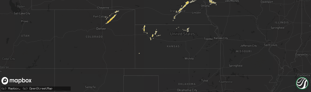 Hail map on July 15, 2011