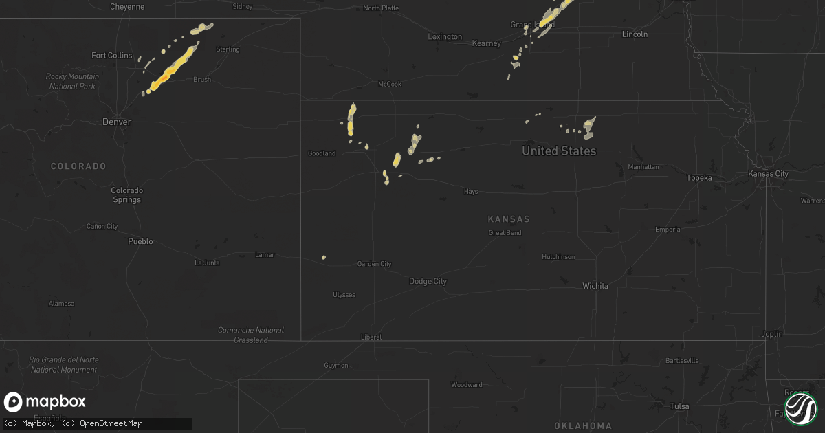 Hail map on July 15, 2011