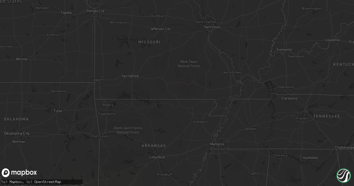 Hail map in Virginia on July 15, 2012