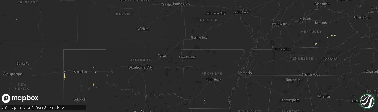 Hail map on July 15, 2012