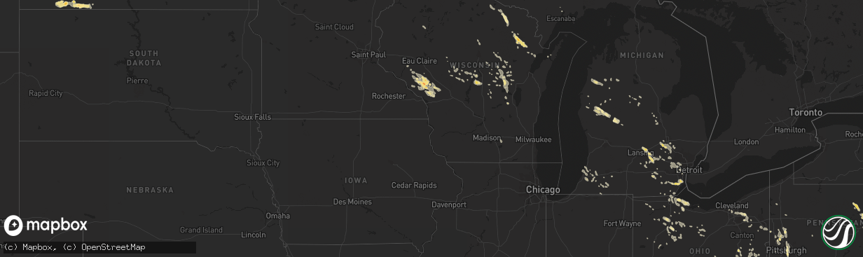 Hail map in North Dakota on July 18, 2011