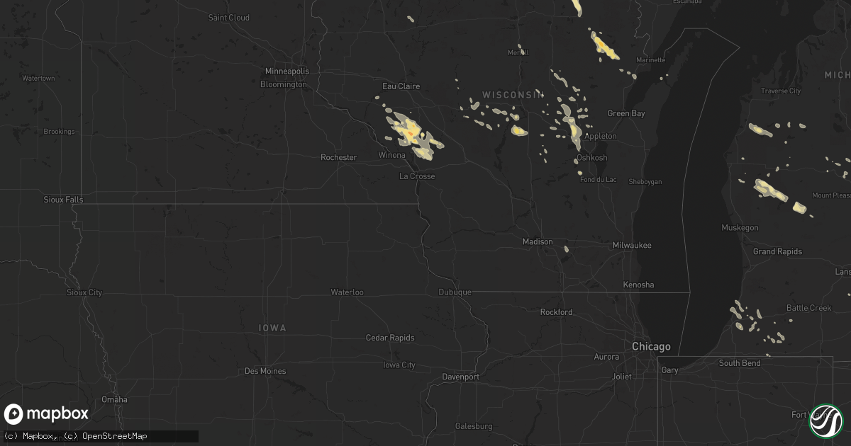 Hail map in Ohio on July 18, 2011