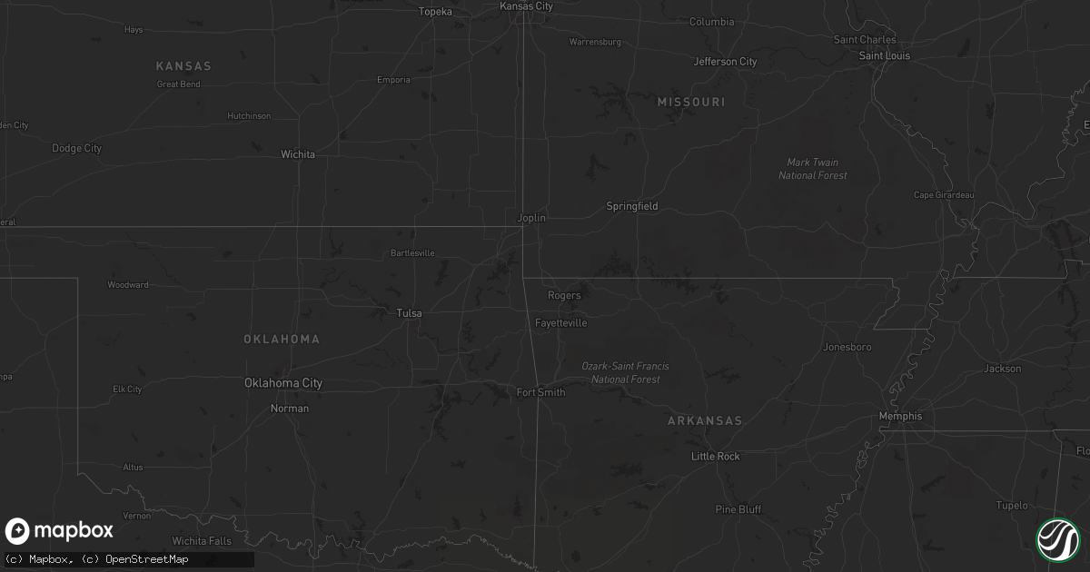 Hail map on July 21, 2012