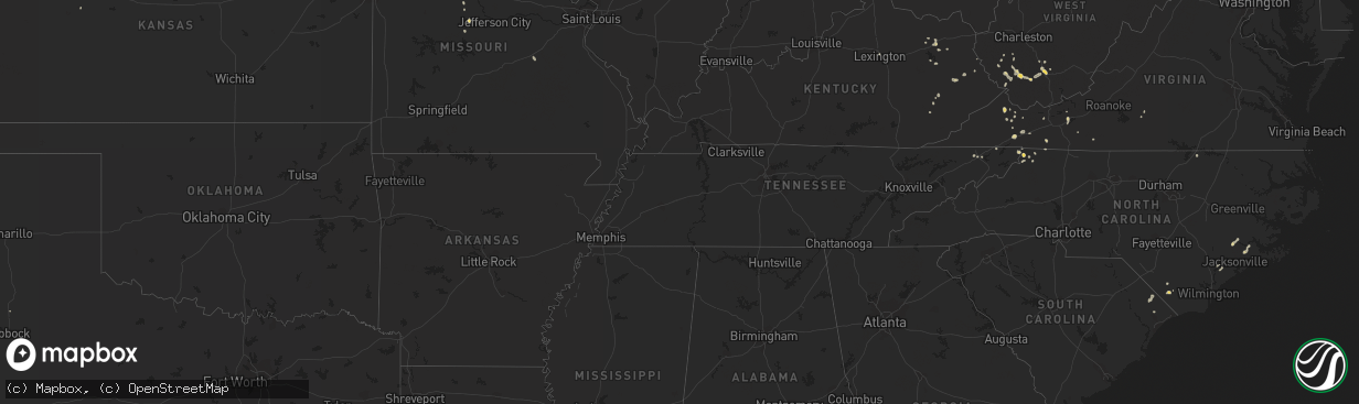 Hail map on July 22, 2011
