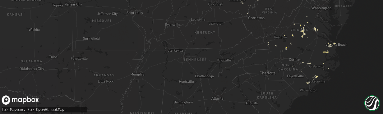 Hail map in Pennsylvania on July 23, 2011